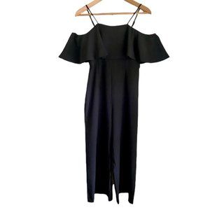 Black Off the Shoulder Romper Jumpsuit